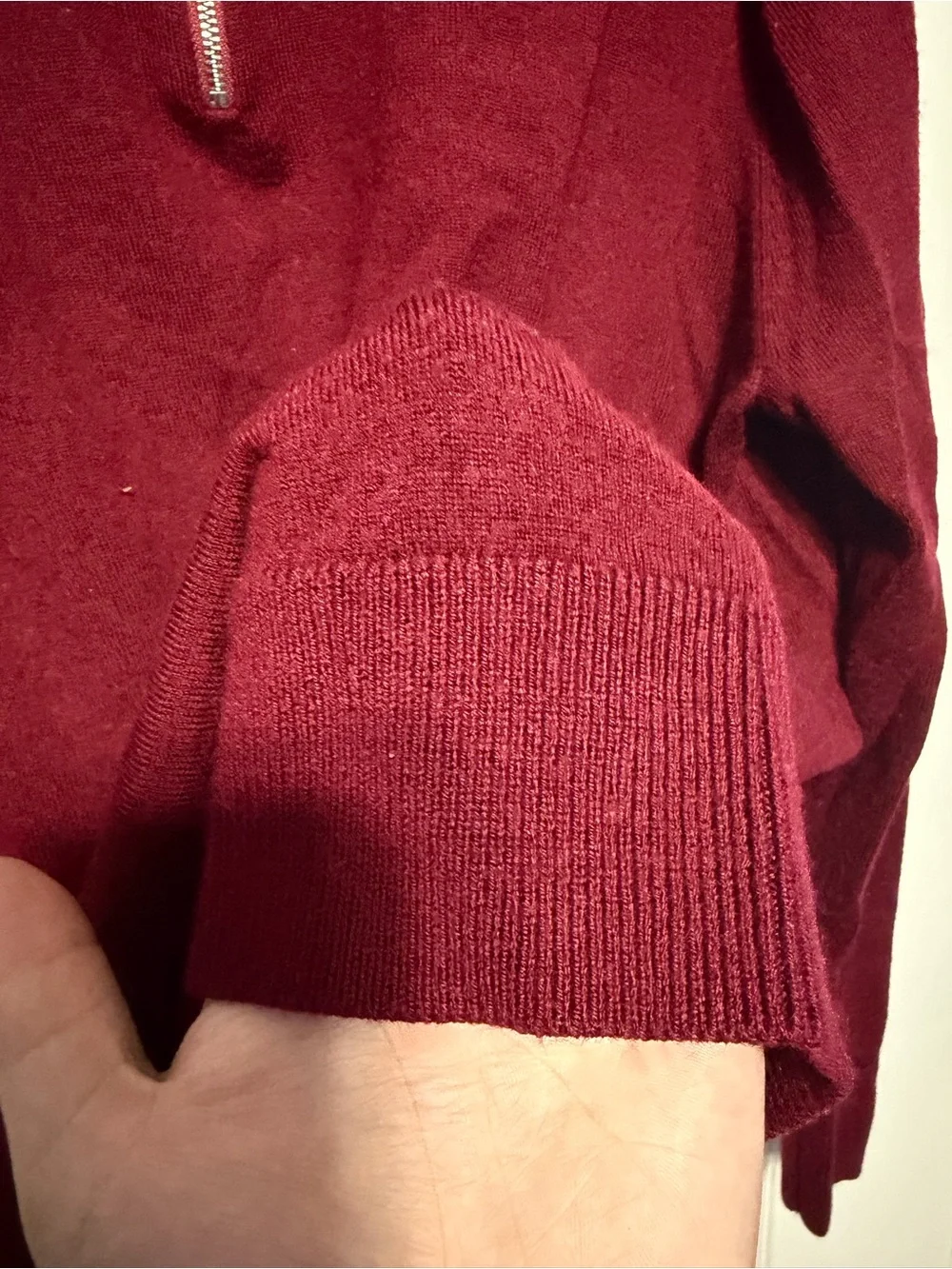 J. Crew Men's Zip-Neck Sweater in Deep Wine